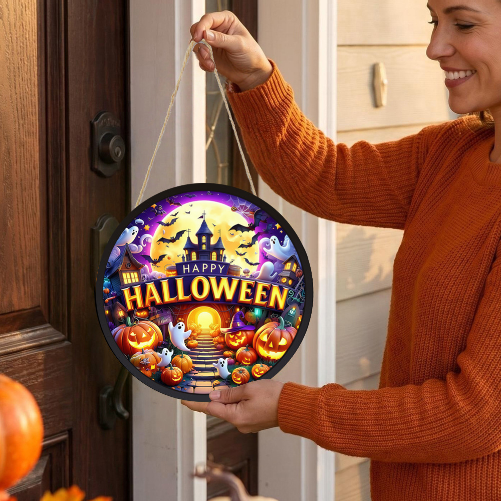 Round Glowing Halloween Hangin - огляд і ціна Home Decor Lighting Tricks