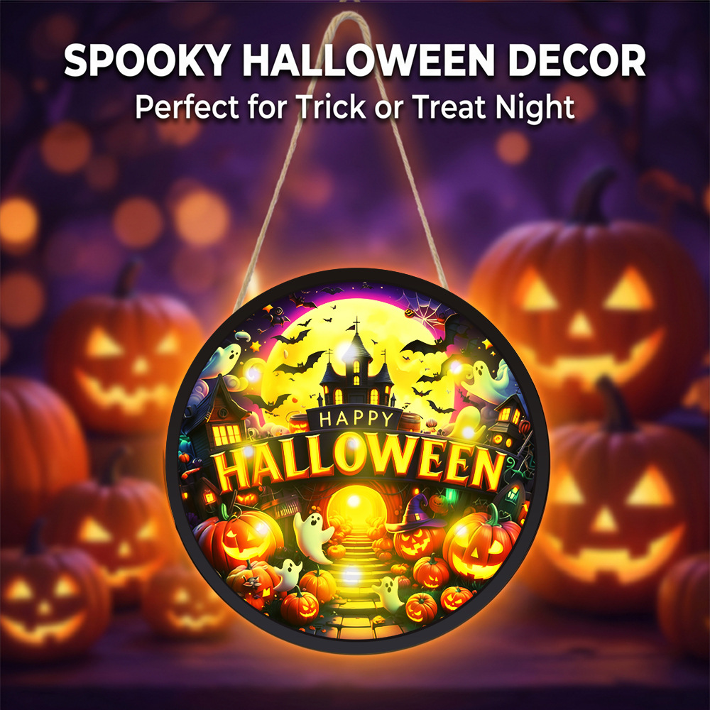 Round Glowing Halloween Hangin - огляд і ціна Home Decor Lighting Tricks