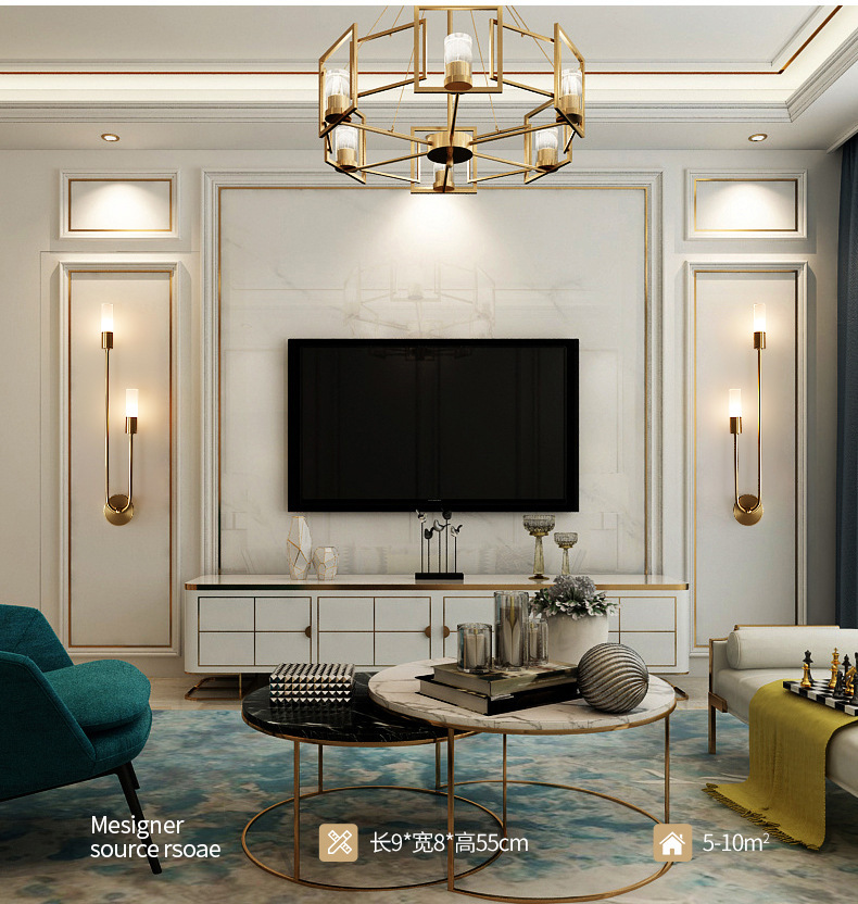 Retro Background Living Room A - огляд і ціна Lighting Table Decor