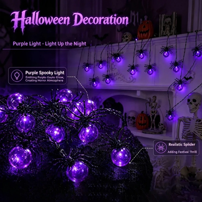 Battery Powered Spider LED Str - огляд і ціна Yard Lighting Decor