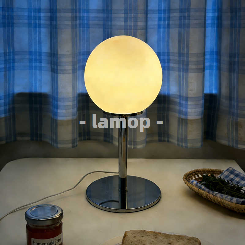 Milky White Solid Globe Chrome - огляд і ціна Lighting Table Decor