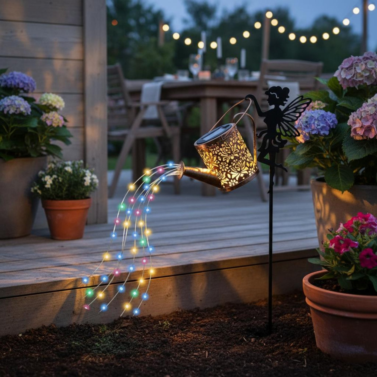 Solar Fairy Watering Can Light - огляд і ціна Yard Lighting Decor
