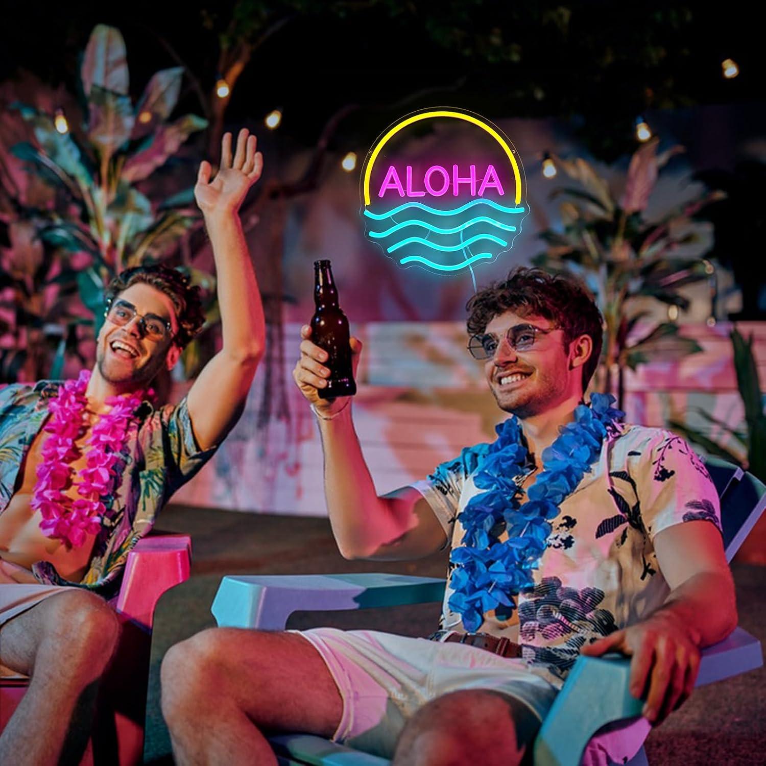 Aloha Sunset Wave Neon Sign US - огляд і ціна Lighting Decor Rentals