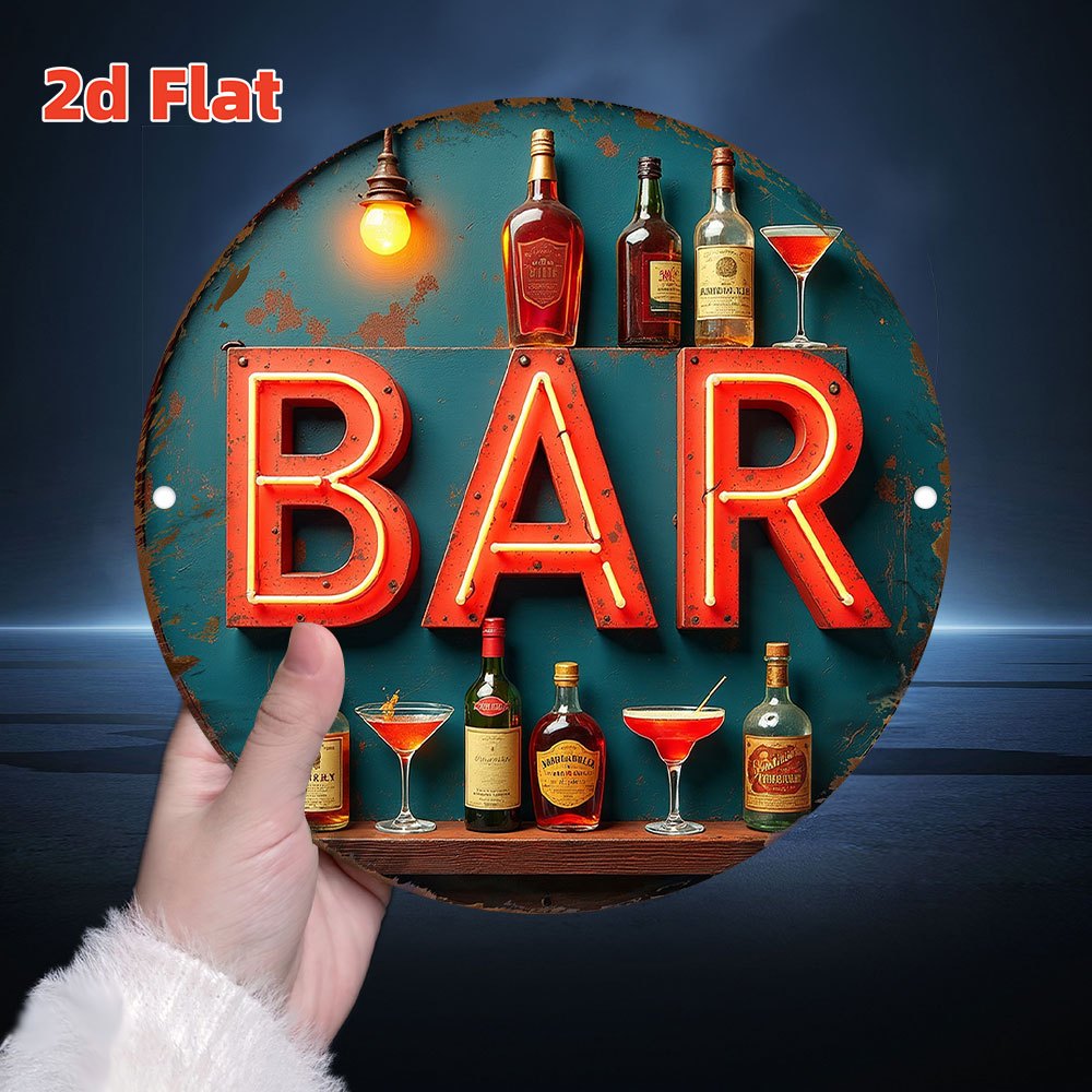 2D Metal Sign, Vintage Neon Ba - огляд і ціна Office Lighting Decor