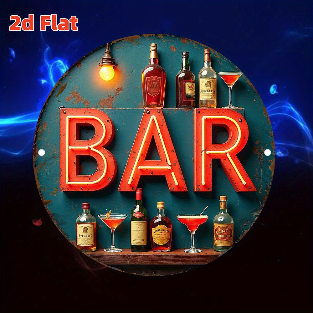 2D Metal Sign, Vintage Neon Ba - огляд і ціна Office Lighting Decor
