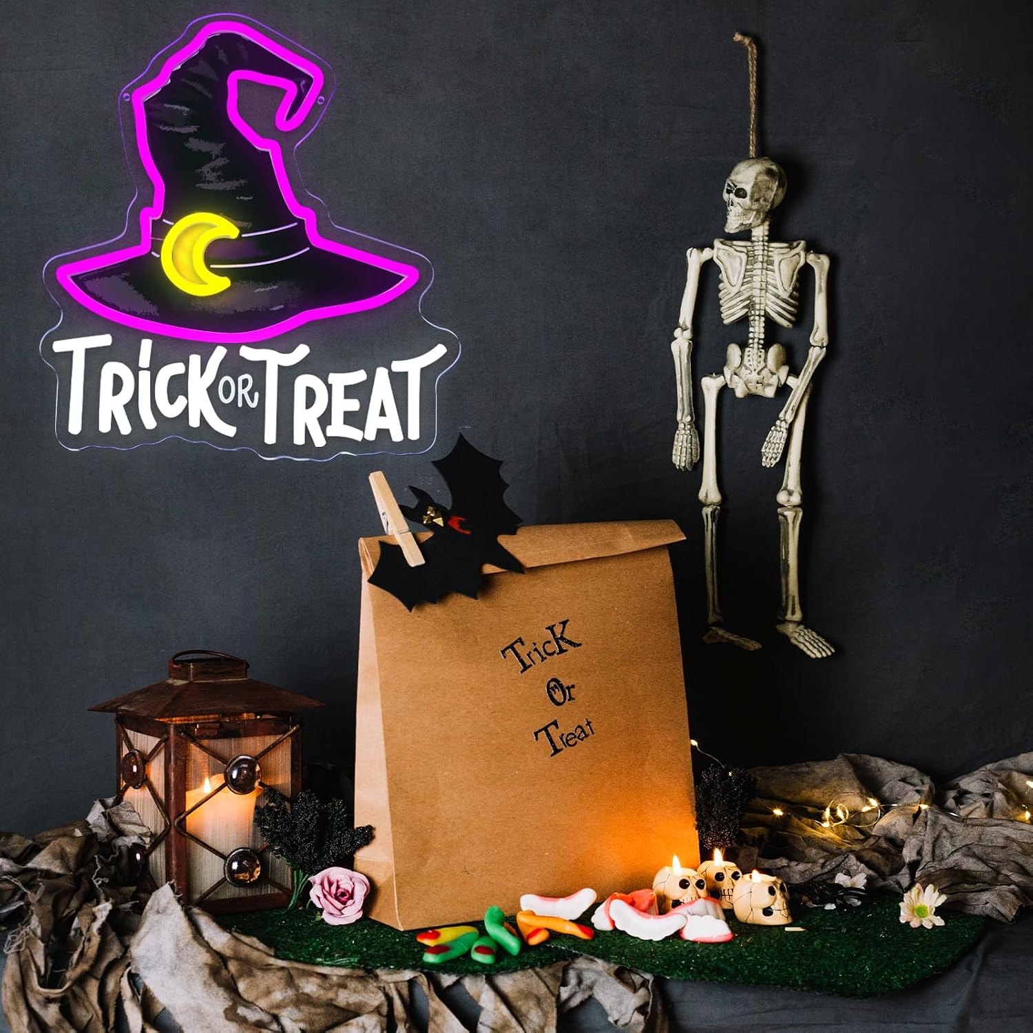 Trick Or Treat Witch Hat Neon  - огляд і ціна Home Decor Lighting Tricks