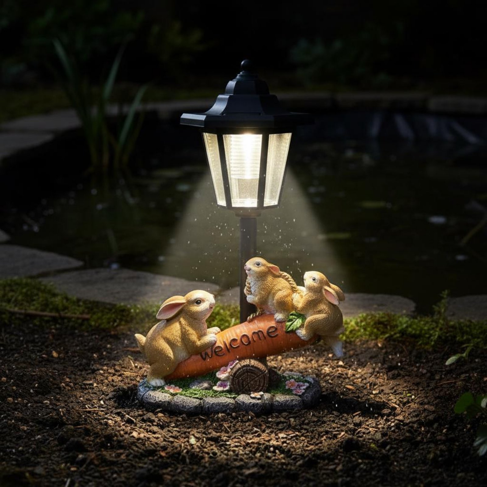 Solar Rabbit Statue Decorative - огляд і ціна Yard Lighting Decor