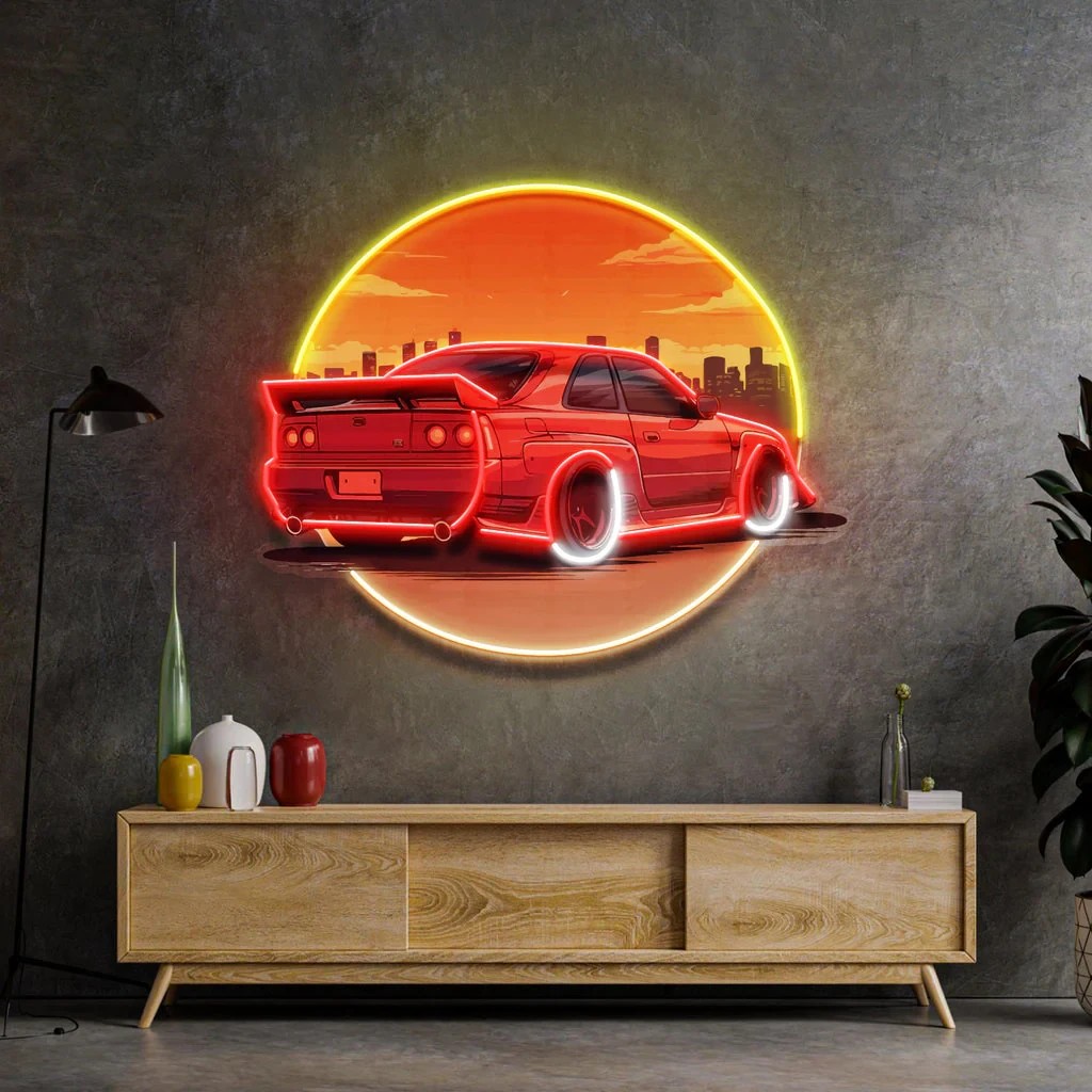 Stylish Sunset Car Neon Wall S - огляд і ціна Bathroom Lighting Decor Ideas