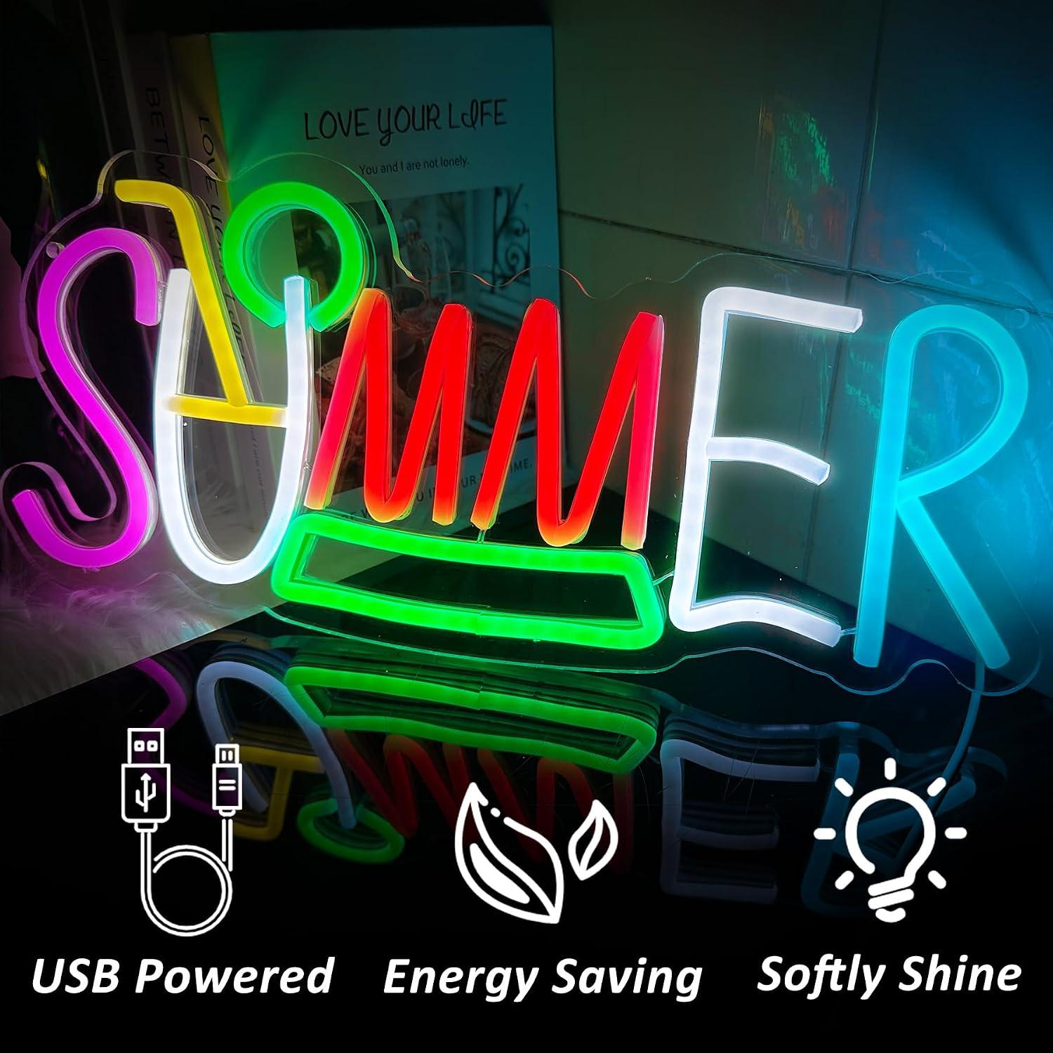 Summer Neon Sign USB Powered L - огляд і ціна Lighting Decor Rentals