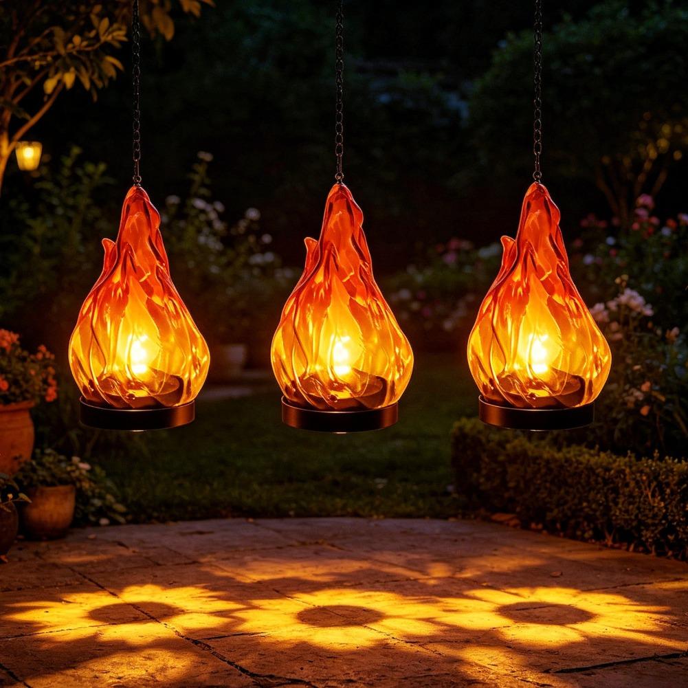 Solar Flame Hanging Lantern Li - огляд і ціна Yard Lighting Decor