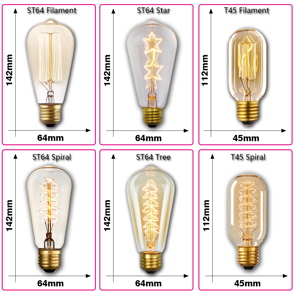 Retro Edison Light Bulb E27 40 - огляд і ціна Vintage Lighting Decor