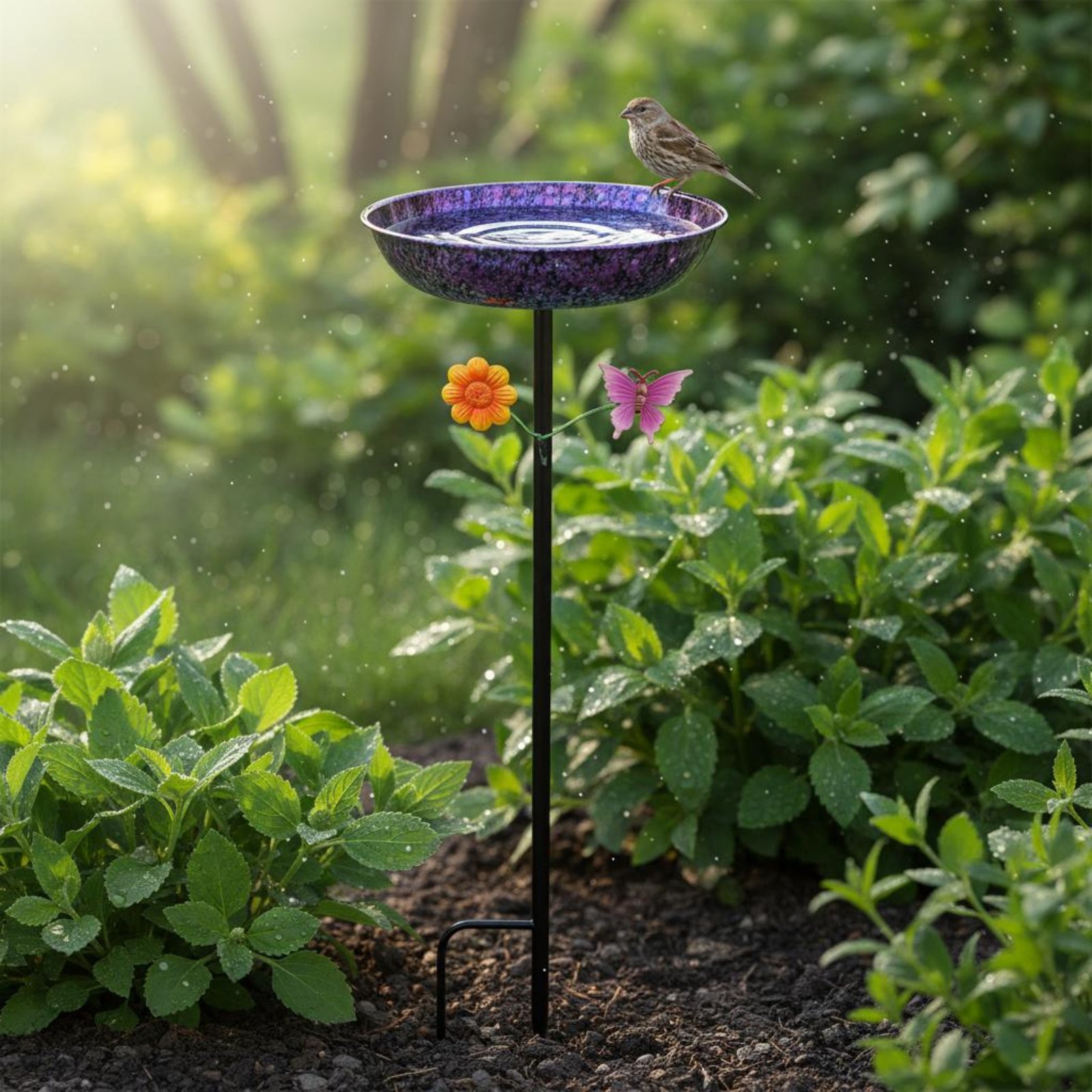 Metal Bird Bath Long-Lasting R - огляд і ціна Elegant Decor & Lighting Llc