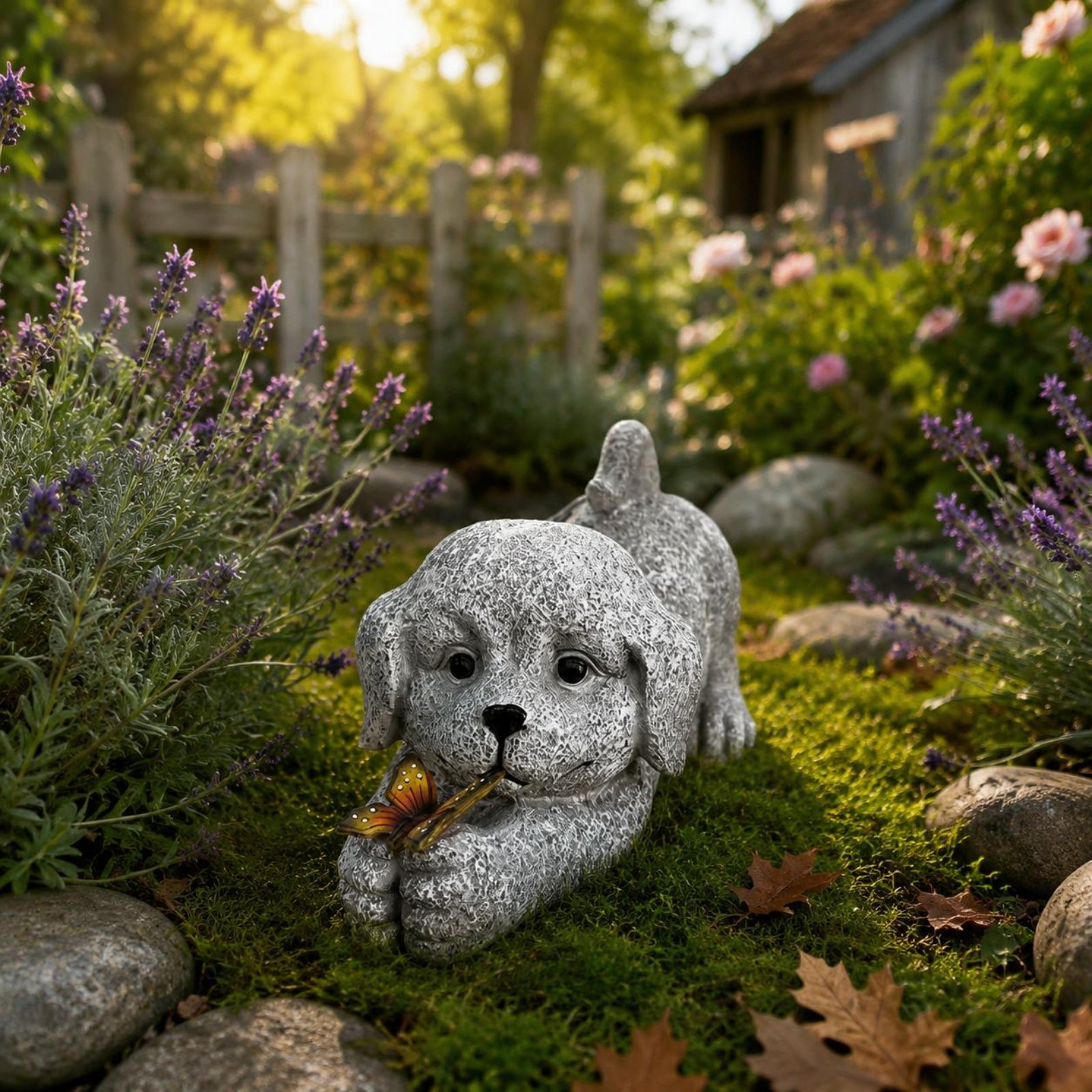 Solar Dog Statue Resin Craft S - огляд і ціна Yard Lighting Decor