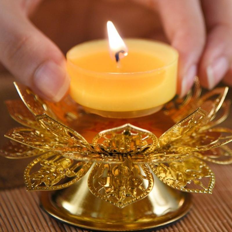 Tea Light Holder Gold Lotus De - огляд і ціна Vintage Lighting Decor