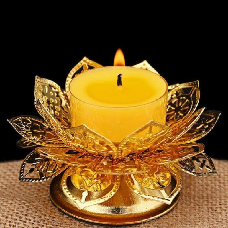 Tea Light Holder Gold Lotus De - огляд і ціна Vintage Lighting Decor