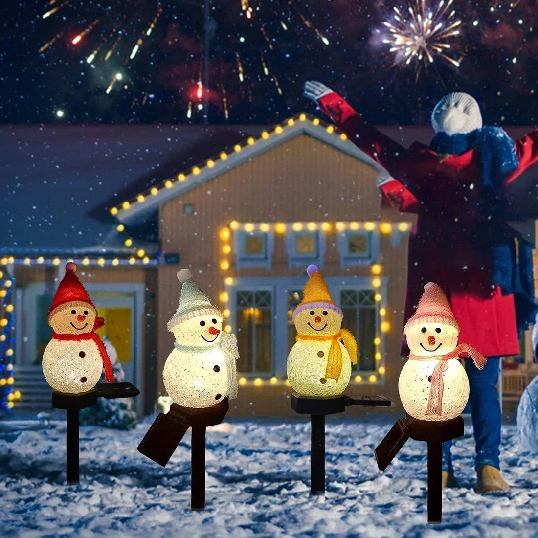 Christmas Snowman Solar Garden - огляд і ціна Yard Lighting Decor