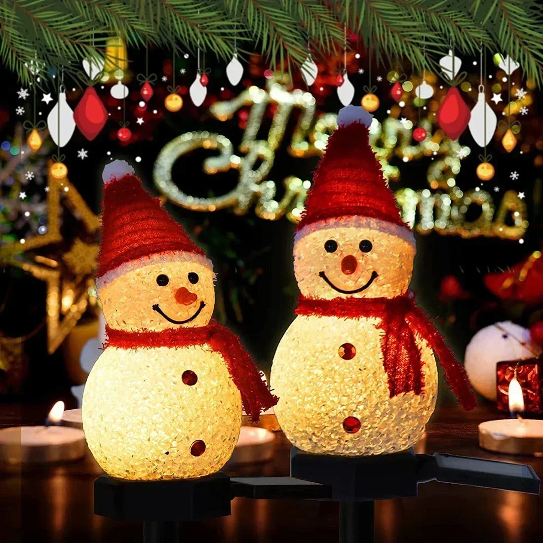 Christmas Snowman Solar Garden - огляд і ціна Yard Lighting Decor