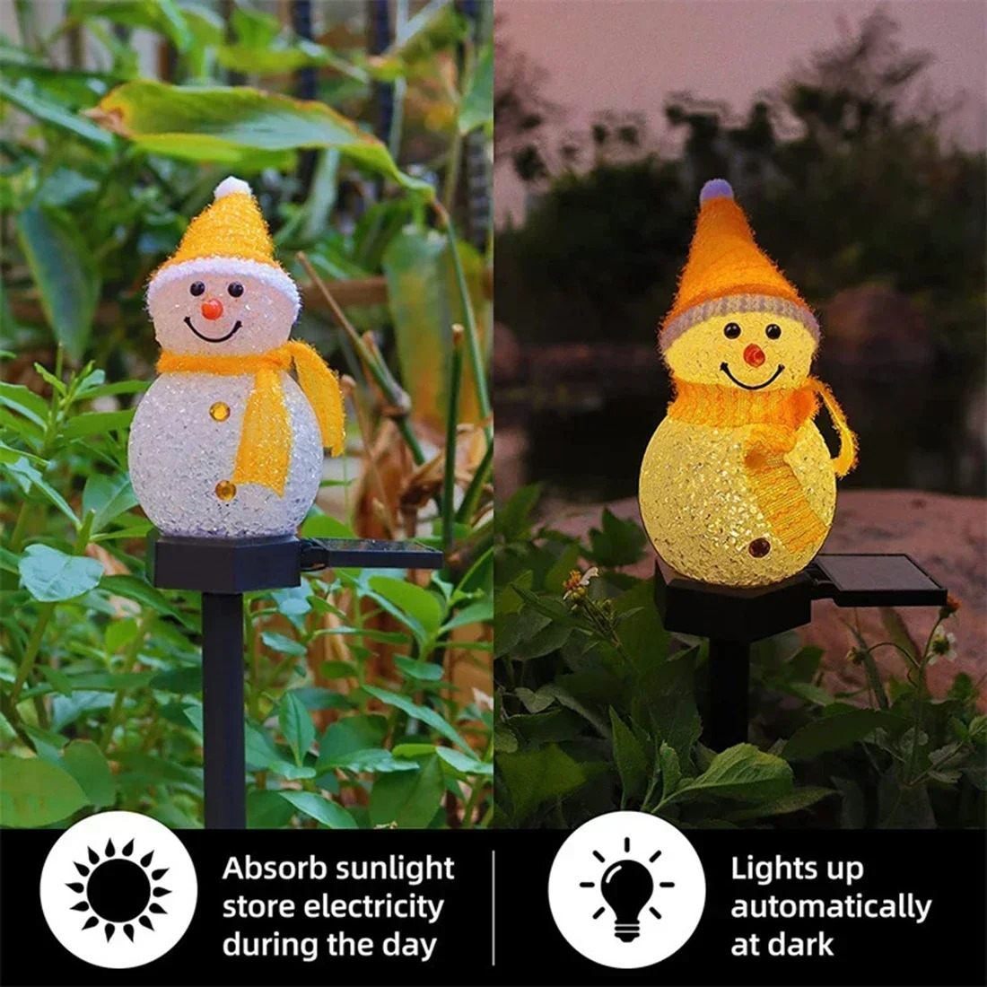 Christmas Snowman Solar Garden - огляд і ціна Yard Lighting Decor